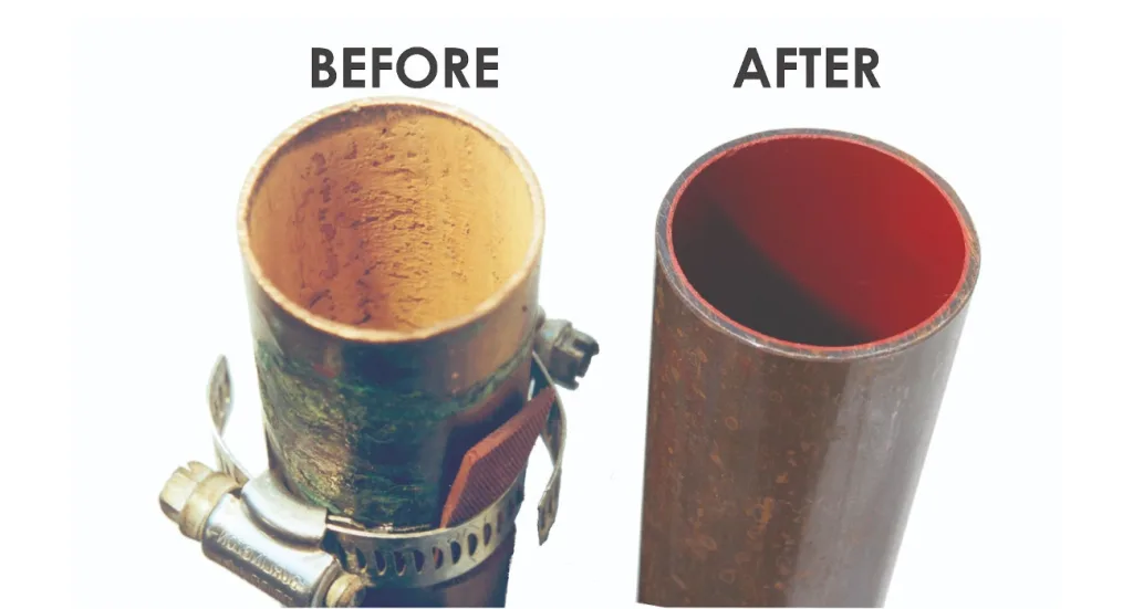 Copper Pipe ePIPE before and after