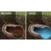 Before and after graphic showing trenchless sewer pipe lining repairing a cracked pipe with root intrusion.
