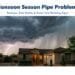 Monsoon Season Pipe Problems: a monsoon storm over a Phoenix home, Pipeliners USA blog featured image