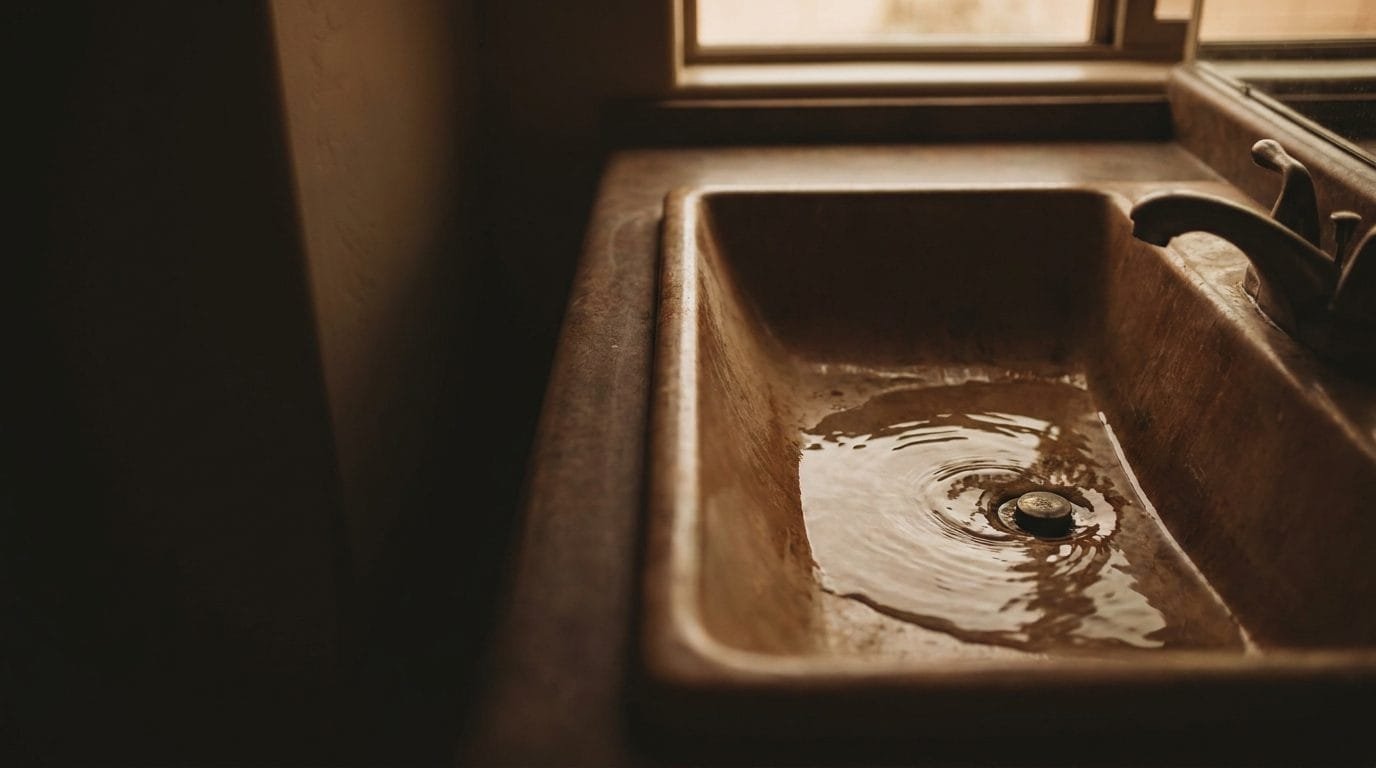 Weak flow at a bathroom sink, one of the first signs of an underground water leak