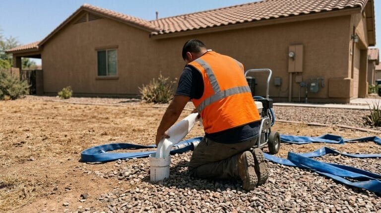 Technician installing a cured in place pipe liner through an existing sewer cleanout